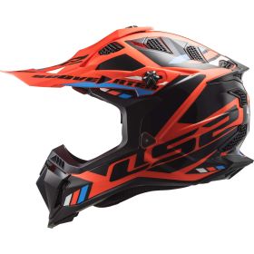 Casco Motocross LS2 MX700 SUBVERTER EVO II Stomp Nero Lucido Arancio Fluo
