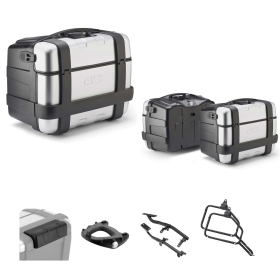 GIVI TREKKER Aluminium eloxiert grau/schwarz 46/46L Koffer für BMW R GS
