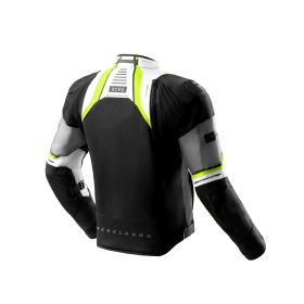 Veste de moto pour homme REBELHORN BORG II Noir/Gris/Jaune fluo