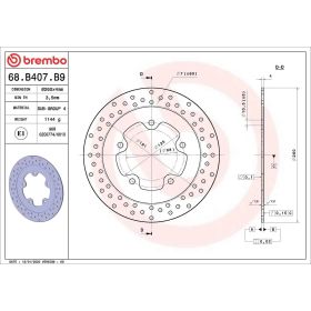 BREMBO Fixed Brake Disc 68B407B9 D.260 thickness 4mm 5 holes for SYM citycom efi 300