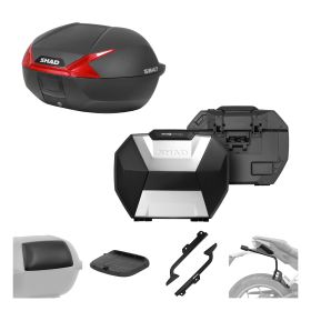 SHAD Complete kit SH47 red and SH38X alu for TRIUMPH Tiger 800 XC/XR/XRX