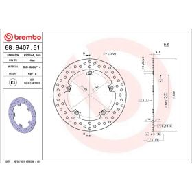 Disque de frein fixe BREMBO 68B40751 série or D.226 épaisseur 4,5 mm 5 trous pour PEUGEOT
