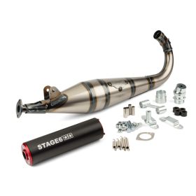 Marmitta completa STAGE 6 STREETRACE terminale rosso/nero per Mbk 51