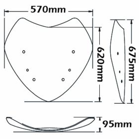 ISOTTA austauschbare leicht rauchige Windschutzscheibe 675x570mm für BMW R 1200 RT