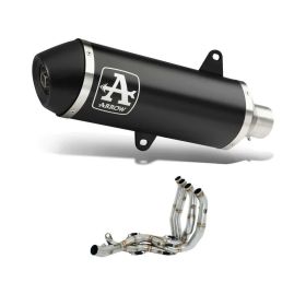 ARROW Urban Slip-On Auspuff mit dunkler Aluminium-Endkappe Sammler für Piaggio mp3 400 rst