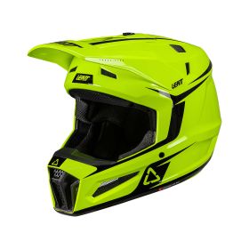 LEATT Moto 3.5 Motocross helmet fluo yellow black with 3.5 goggles