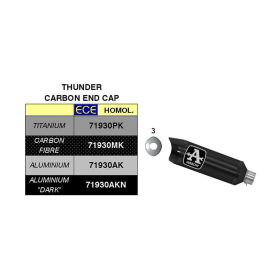 ARROW Thunder Slip-On Rennsportauspuff Dunkel Aluminium Carby Kappe Sammler Yamaha MT-07
