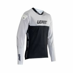 Maglia MTB LEATT Gravity 4.0 bianco/nero tessuto ultraleggero ventilato