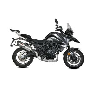 Silencieux Slip-On OVAL acier inox approuvé MIVV avec embout carbone BENELLI TRK 702/X