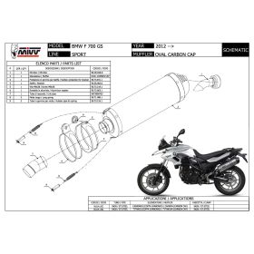 MIVV Oval Slip-on Exhaust approved in carbon for BMW F 700 GS