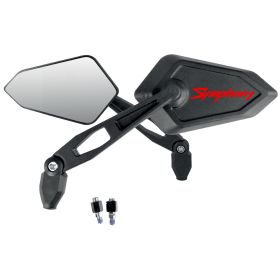 Coppia Specchietti Street Nero con logo Rosso SYM SYMPHONY 125
