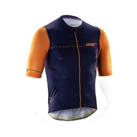 Maglia MTB LEATT Endurance 6.0 blu galassia taglio ergonomico UPF 50 3 tasche