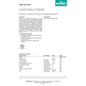 MOTOREX V-SYNT 4T 20W/50 JASO MA Motoröl 1L Flasche