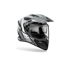 Dual Road Helmet AIROH Bandit Spicy Grey Black White Glossy