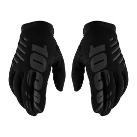 Kinder Motorcrosshandschuhe 100% BRISKER YOUTH Schwarz Größe M