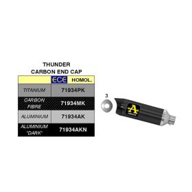 ARROW Thunder Schalldämpfer Aluminium dunkle Endkappe Vergaser Sammler YAMAHA Tracer 9 GT