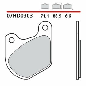 Plaquettes de frein BREMBO paire Carbon Ceramic 07HD0303 pour HARLEY DAVIDSON