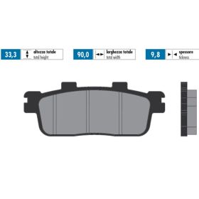 POLINI brake pads pair sintered compound 33.3x90x9.8 mm