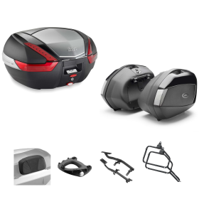 GIVI V47 Top Case Kit V35 TECH Black Red/Smoke 47/35L for SUZUKI
