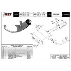 Marmitta completa MIVV Urban con catalizzatore omologata inox per PIAGGIO x9 200
