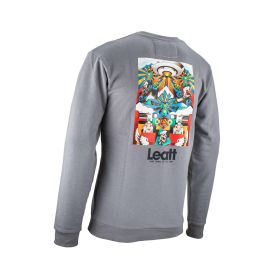 Felpa LEATT Upcycle grigio in materiali morbidi e resistenti, look sportivo