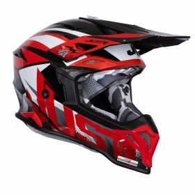 Casco Motocross JUST1 J39 REVO rosso/bianco/nero lucido