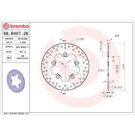 Disque de frein fixe BREMBO 68B40726 Série Or D.210 épaisseur 5mm 5 trous pour SUZUKI