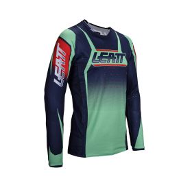 Maillot motocross LEATT Moto 4.5 Lite Matcha vert bleu filet élastique