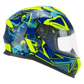 Full face helmet child CGM 265X MICRO MONSTER blue yellow fluo