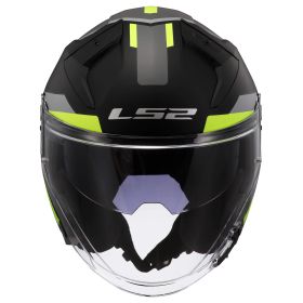 Casco Jet LS2 OF603 INFINITY II Focus Nero Opaco Giallo Hi-Viz