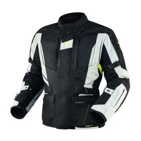 Giacca moto uomo REBELHORN HARDY II grigia/nera/gialla fluo