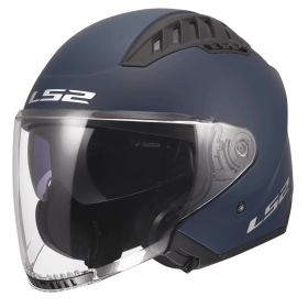 Casco jet LS2 OF600 COPTER II SOLID blu navy opaco