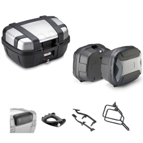 GIVI TREKKER LITE aluminum black/gray 52/35L top case suitcase for SUZUKI GSX S GX
