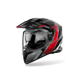 Dual Road Helmet AIROH Bandit Spicy Grey Black Red Glossy