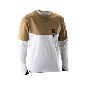 Maglia MTB LEATT Trail 6.0 Cargo maniche lunghe marrone tasca posteriore UPF 50+