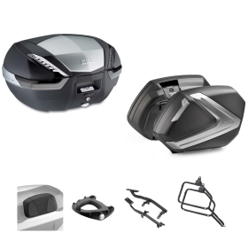 GIVI V47 TECH Top Case Kit V37 TECH Smoke Black 47/37L for SUZUKI
