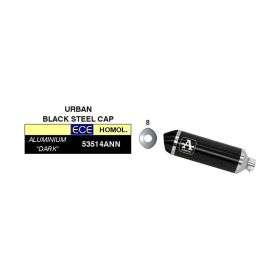ARROW Urban Slip-On Auspuff Aluminium dunkle Endkappe dunkel Sammler für Honda SH 125i ABS