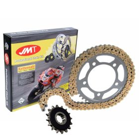 JMT Übertragungsset Kette X Gold 110 Glieder 520 Zahnrad 47z Lautloses Zahnrad 15z