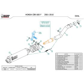MIVV GP Black Silencieux Slip-on pour HONDA CBR 600 F