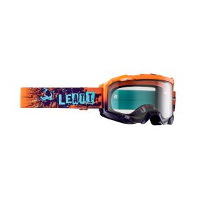 Masque cross LEATT Velocity 4.5 orange bleu lentille transparente 83%