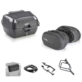 GIVI Top Case Kit B45+ ST609 Bag Black Grey 45/25L for HONDA CB A HORNET