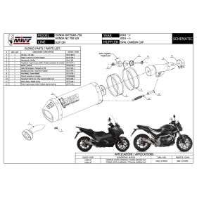 MIVV Silencieux Oval Slip-on en carbone approuvé pour HONDA Integra 750