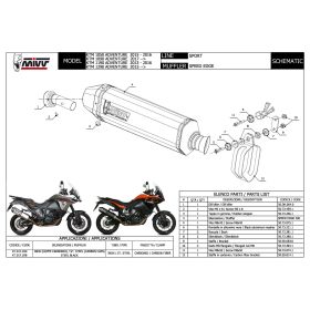 MIVV Speed Edge Slip-on Auspuff genehmigt aus Edelstahl für KTM 1050 Adventure