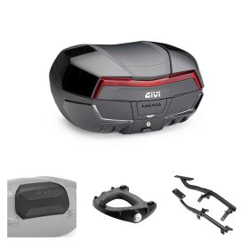 GIVI MAXIA 5 Schwarz Rot 58L Top-Case-Kit für YAMAHA XTZ TENERE