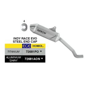 ARROW Slip-On Auspuff genehmigt Indy Race EVO Titan Edelstahl-Endkappe Morbidelli T502X