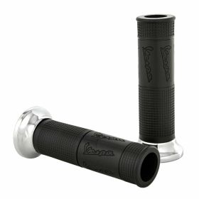 Manopole PIAGGIO nere 22/24 mm con berretto cromo lunghezza 125 mm paia