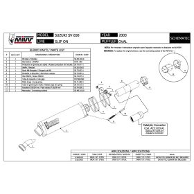 MIVV OVAL Silencieux Slip-On en Acier Inoxydable pour SUZUKI SV 650