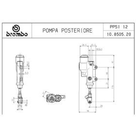 BREMBO 10850520 Rear Brake Pump silver 40mm spacing 13mm piston