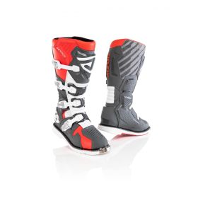 ACERBIS Motorradstiefel genehmigt x-race rot/grau 4 Schnallenverschluss Stahlkappe