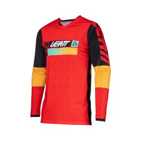 Maillot motocross LEATT Moto 4.5 Lite rouge jaune noir filet élastique